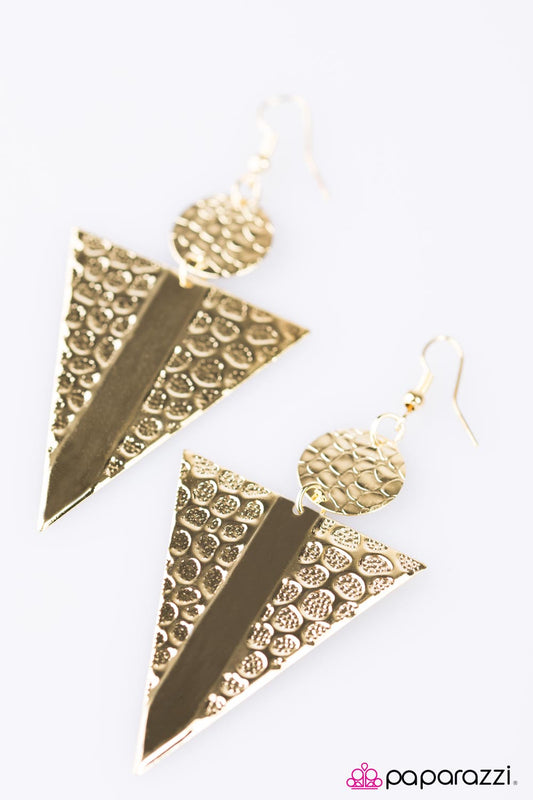 Don't TRI This At Home - Gold Earring
