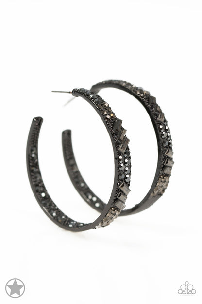 GLITZY By Association - Black Hoop Earring