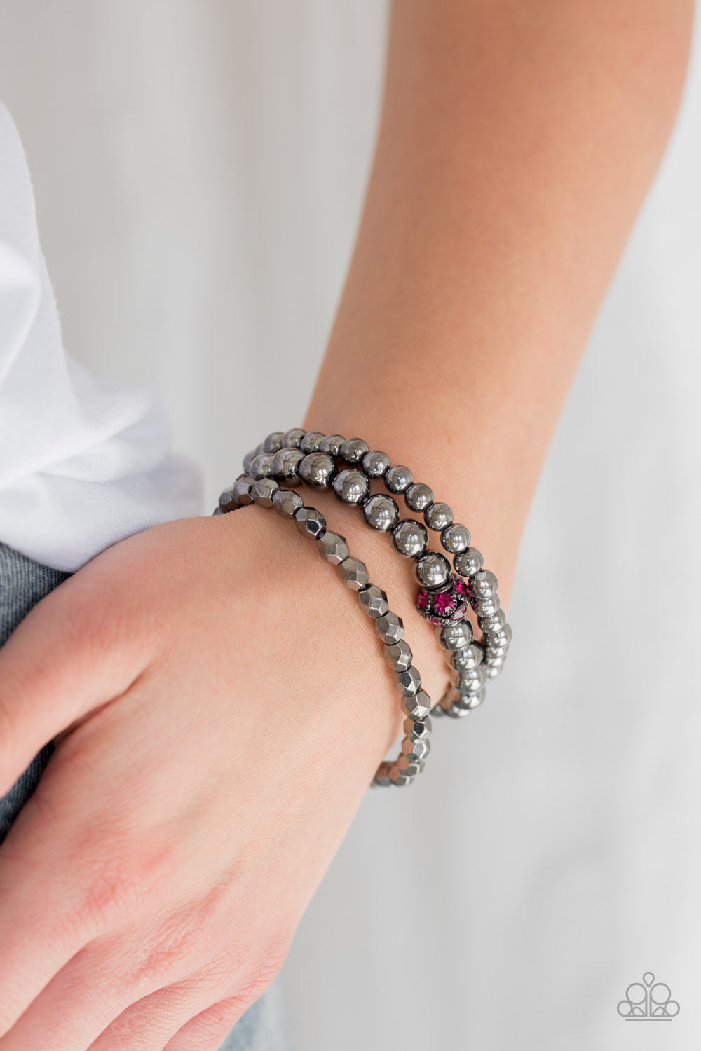 Noticeably Noir - Pink Paparazzi Bracelet