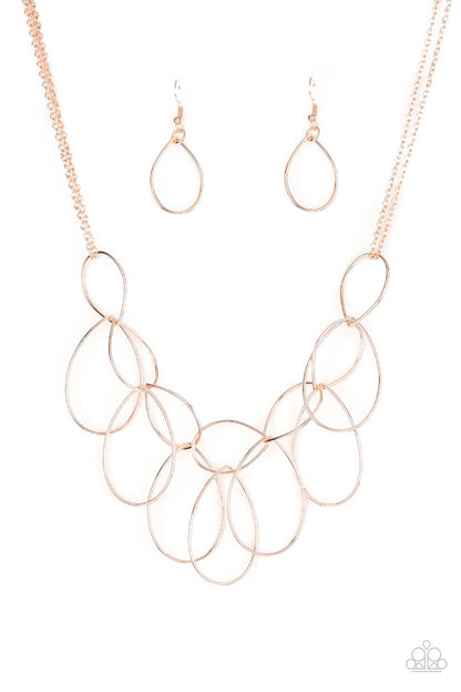 Top-TEAR Fashion - Rose Gold Paparazzi Necklace