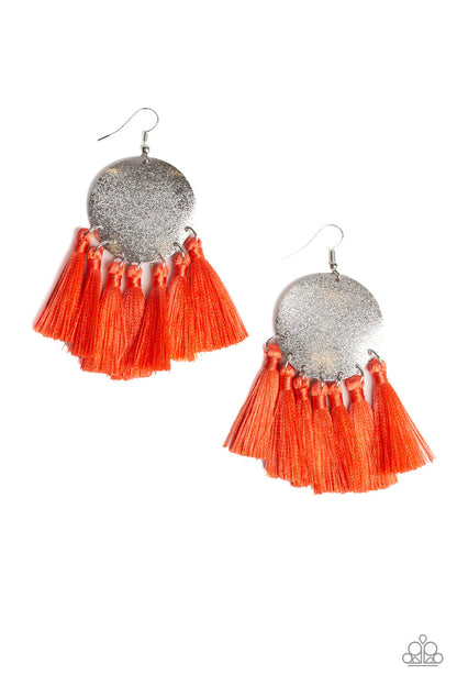 Tassel Tribute - Orange Earring