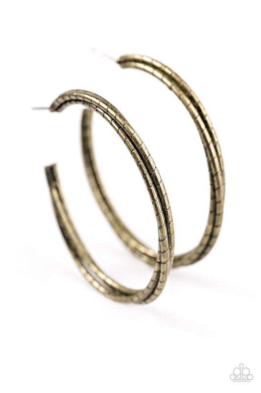 Born To Slay - Brass Hoop Earrings