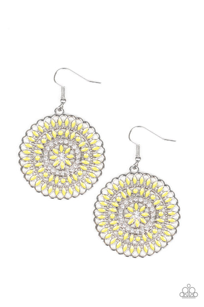 PINWHEEL and Deal - Yellow Paparazzi Earring