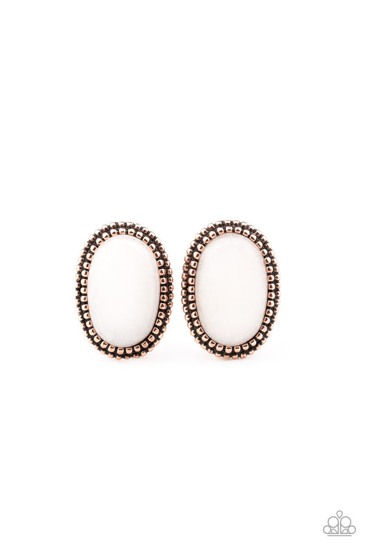 Shiny Sediment - Copper Paparazzi Earring