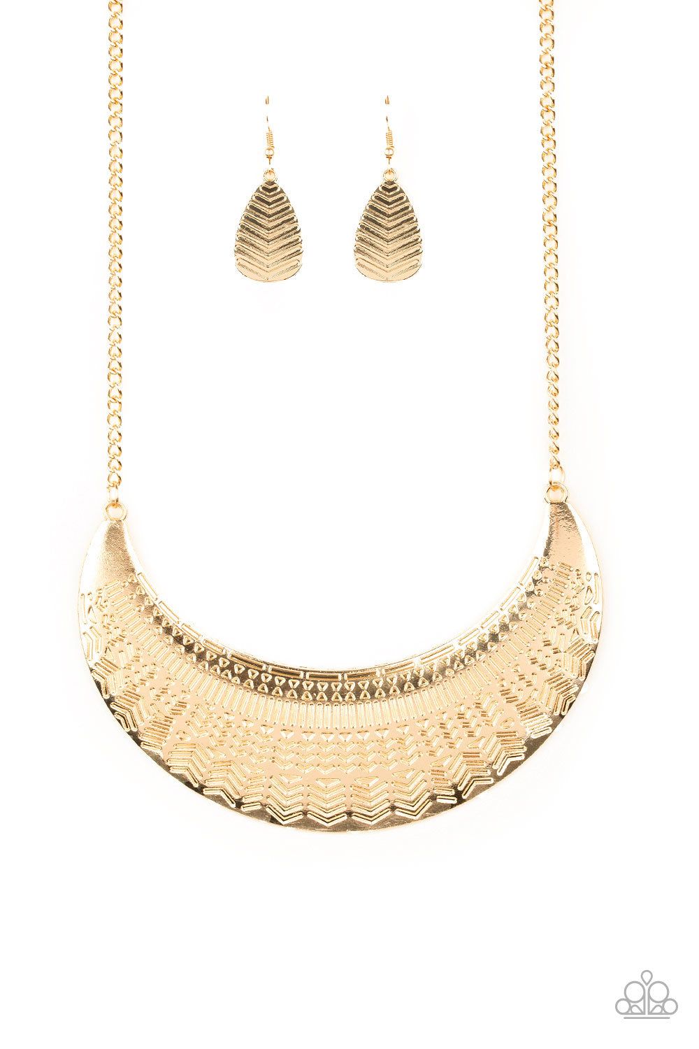 Large As Life - Gold Paparazzi Necklace