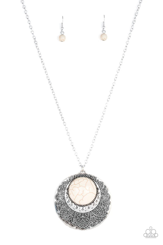 Medallion Meadow - White Necklace