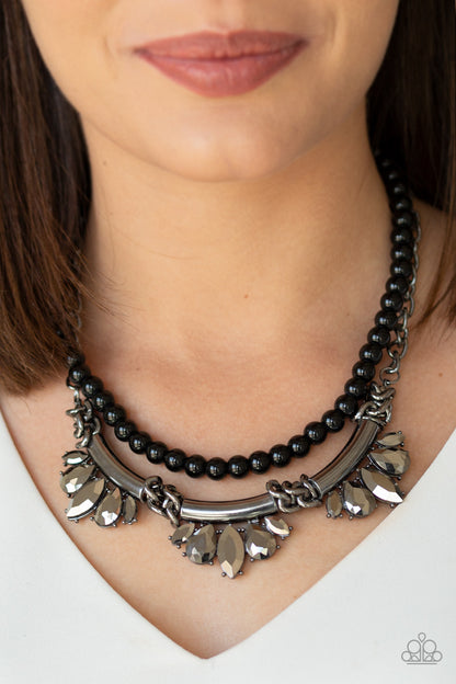 Bow Before The Queen - Black Paparazzi Necklace