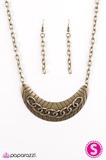 Keep It Under Lock - Brass Necklace