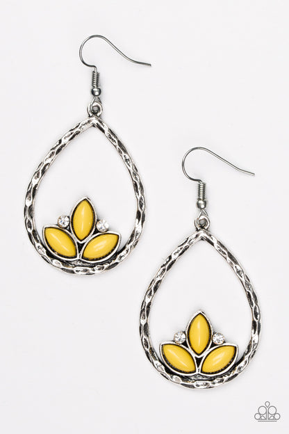 Lotus Laguna - Yellow Paparazzi Earring