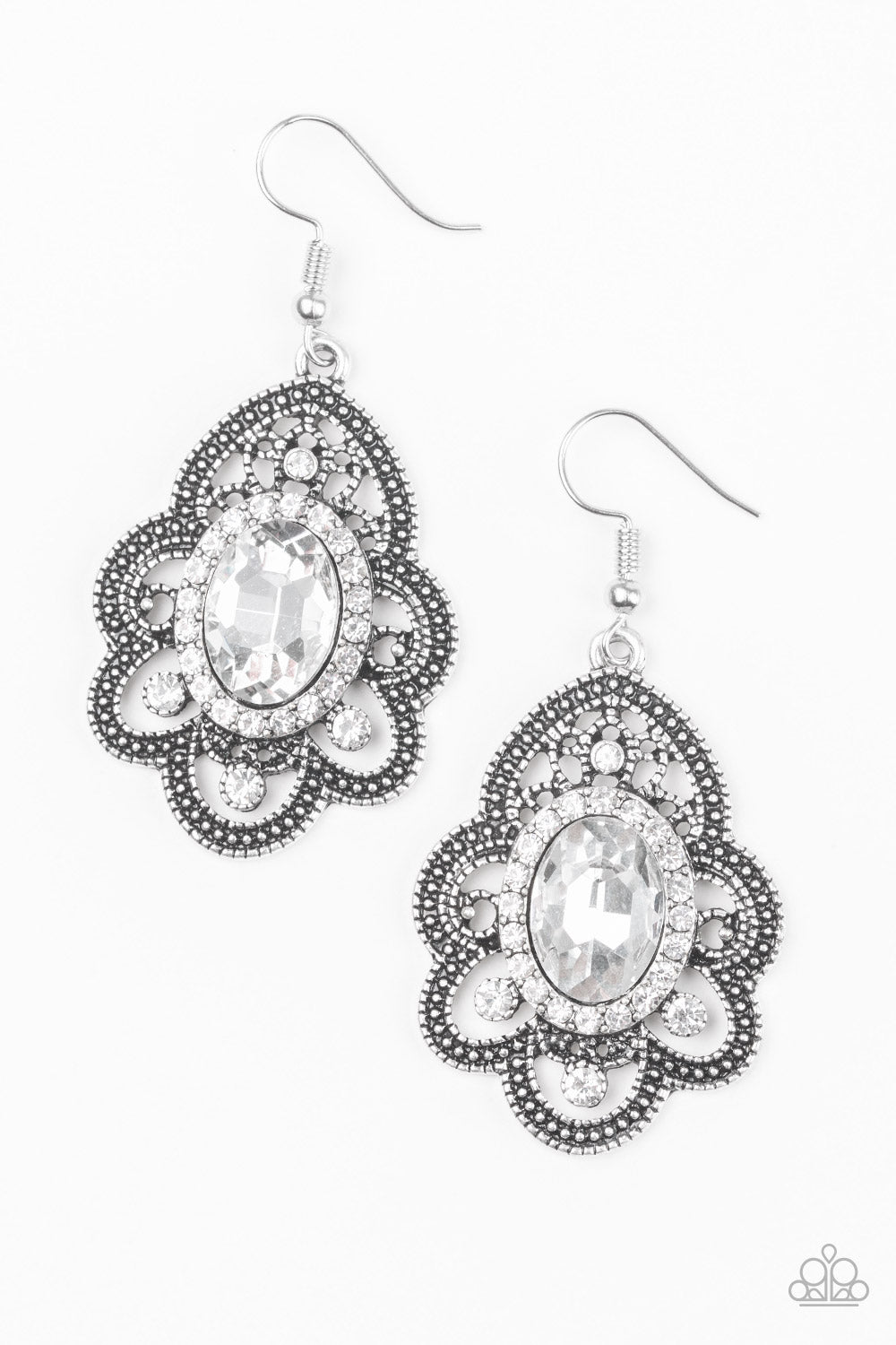 Reign Supreme - White Paparazzi Earring