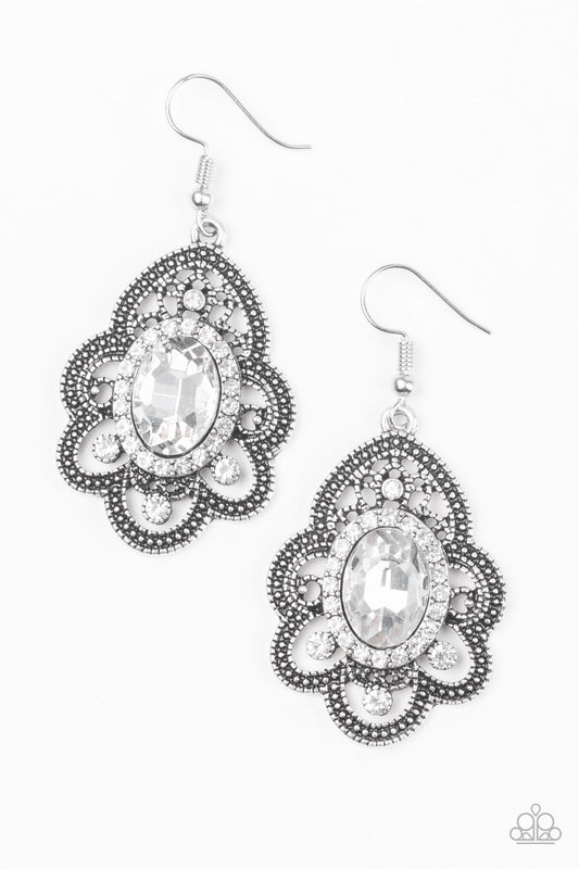 Reign Supreme - White Paparazzi Earring