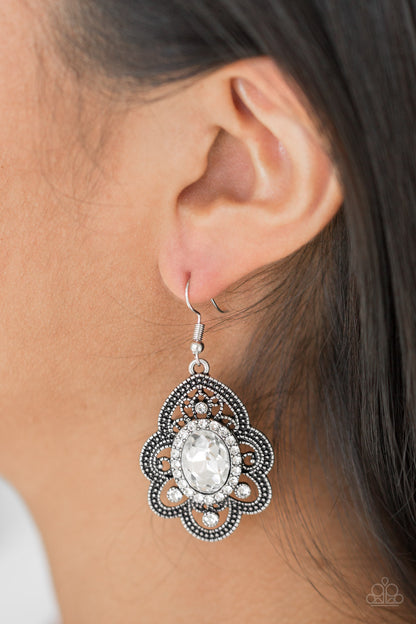 Reign Supreme - White Paparazzi Earring
