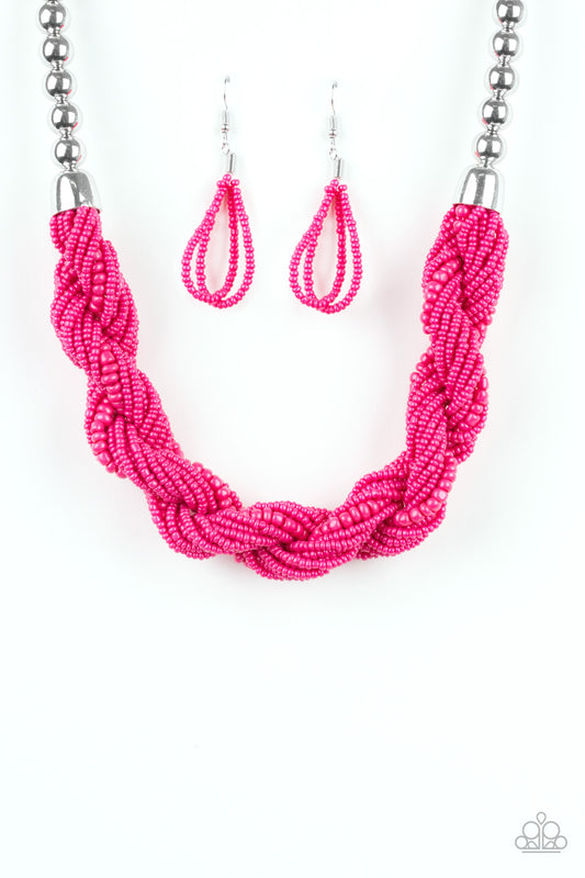 Savannah Surfin' - Pink Paparazzi Necklace