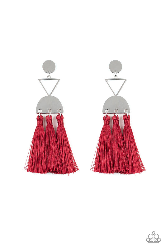 Tassel Trippin' - Red Post Earring