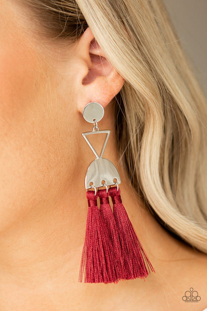 Tassel Trippin' - Red Post Earring