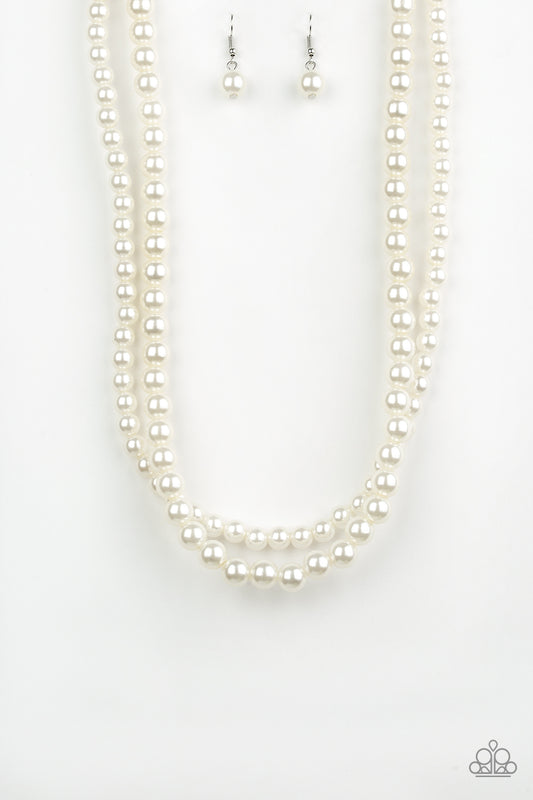 Woman Of The Century - White Paparazzi Necklace