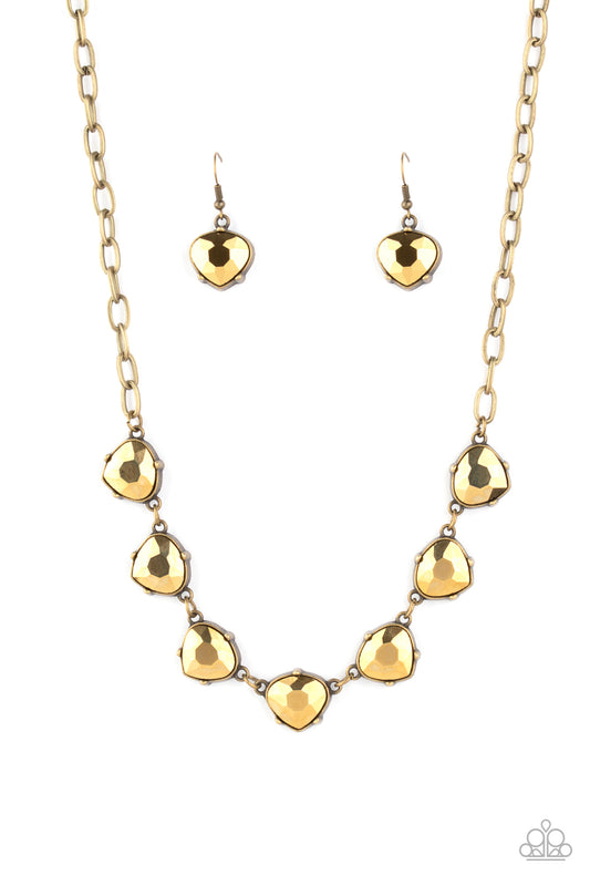 Star Quality Sparkle - Brass Necklace