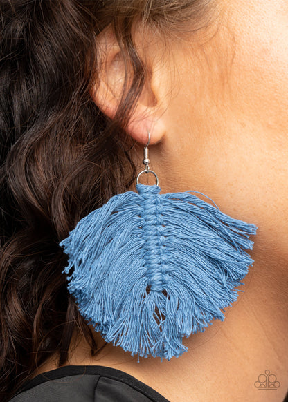 Macrame Mamba - Blue Earring