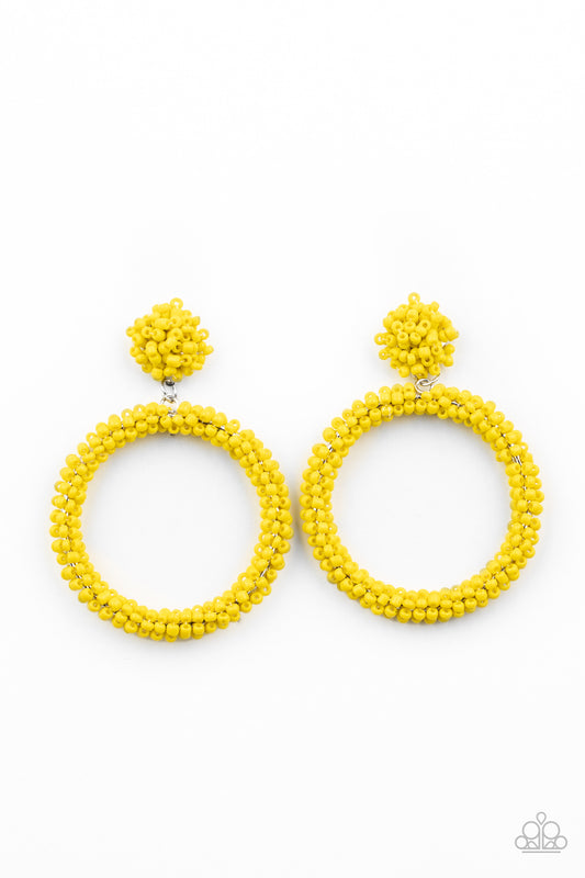 Be All You Can BEAD - Yellow Paparazzi Earring