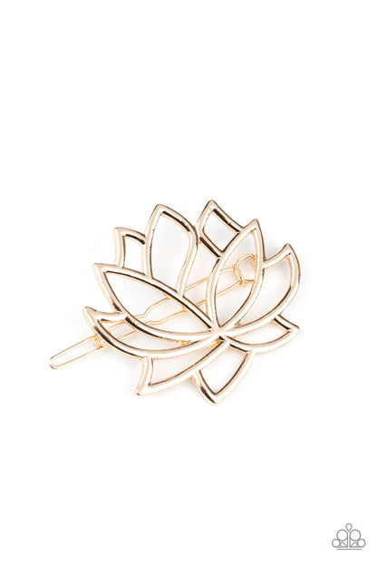 Lotus Pools - Gold Hair Clip