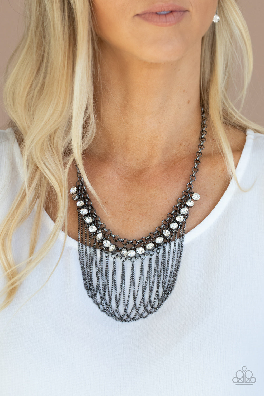 Flaunt Your Fringe - Black Necklace