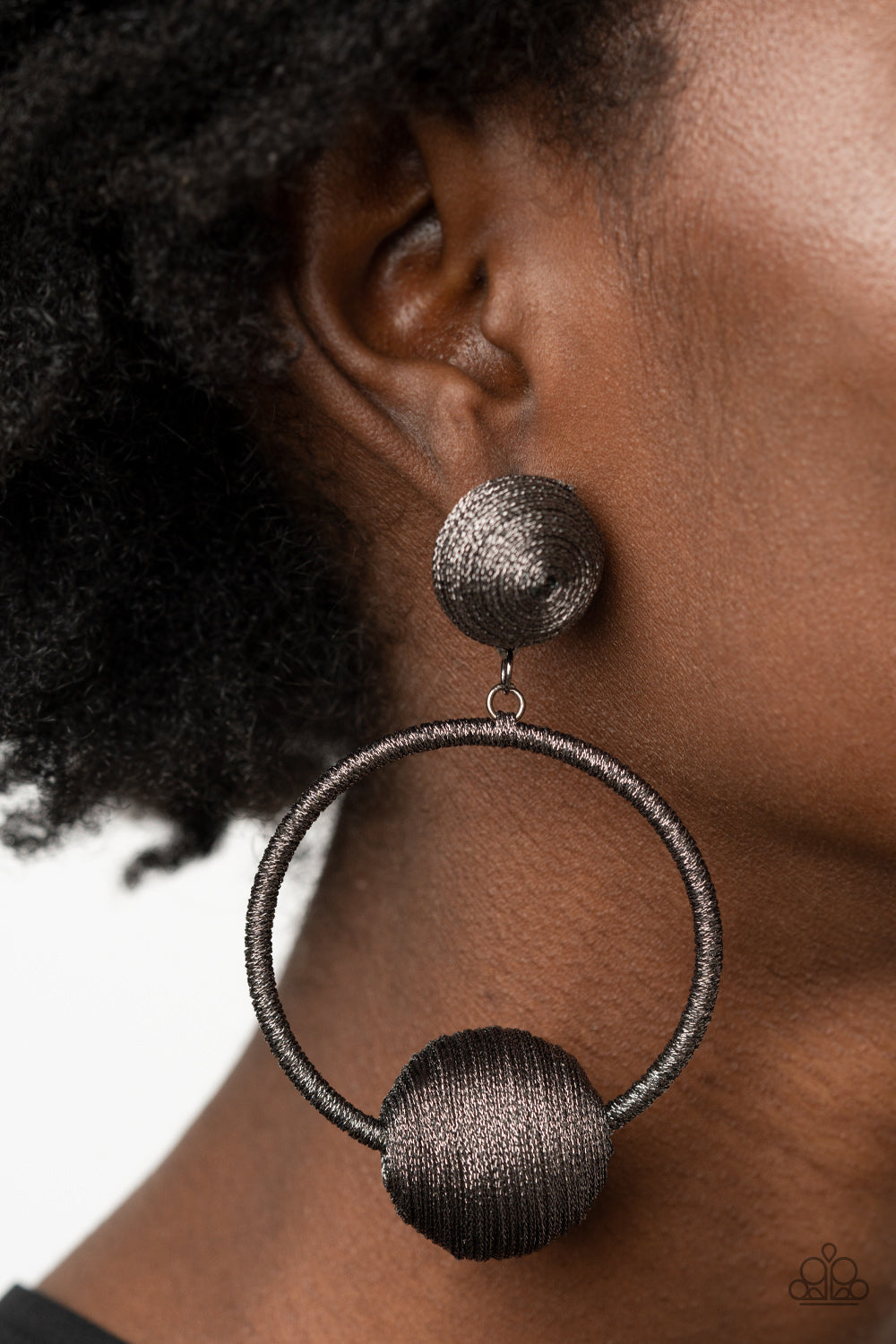 Social Sphere - Black Post Earring