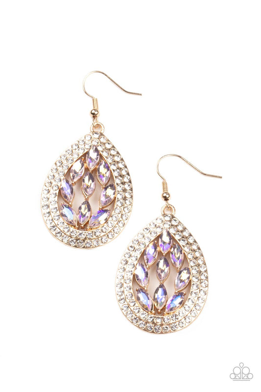 Encased Elegance - Gold Paparazzi Earring