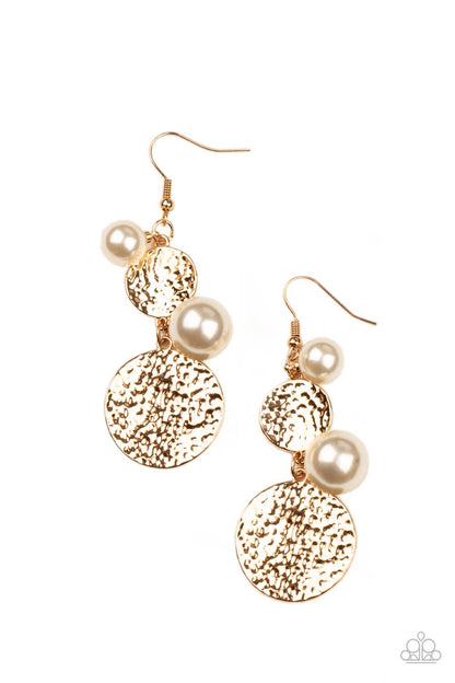 Pearl Dive - Gold Paparazzi Earring