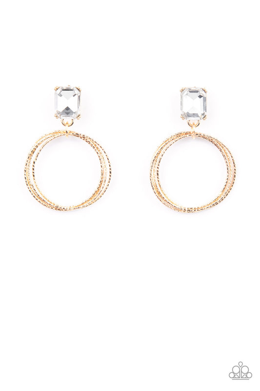 Prismatic Perfection - Gold Paparazzi Earring