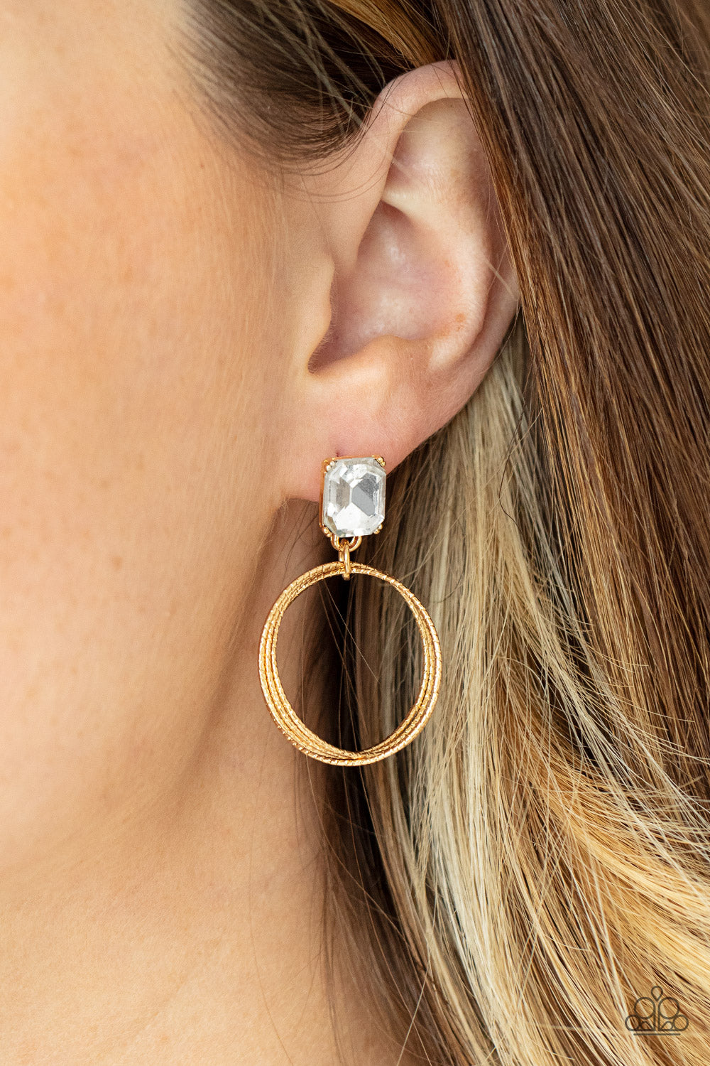 Prismatic Perfection - Gold Paparazzi Earring