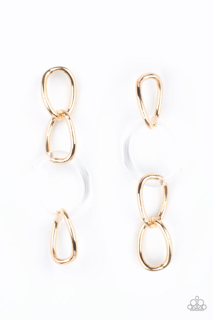 Talk In Circles - Gold Paparazzi Earring