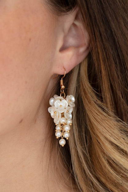 Bountiful Bouquets - Gold Paparazzi Earring