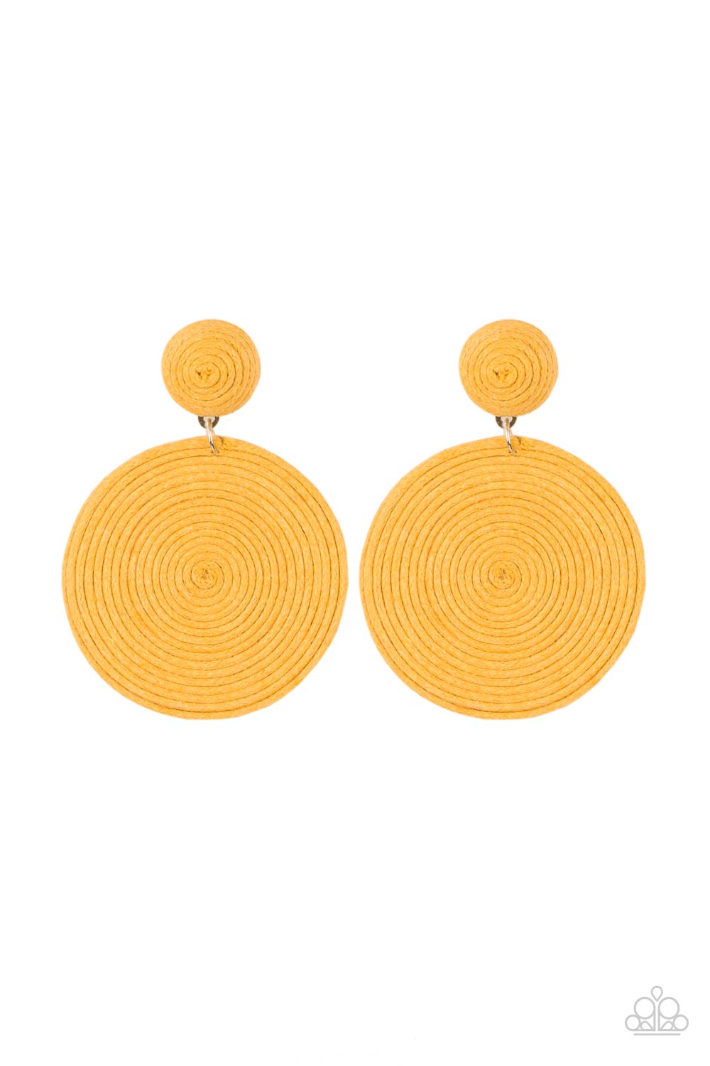 Circulate The Room - Yellow Paparazzi Earring