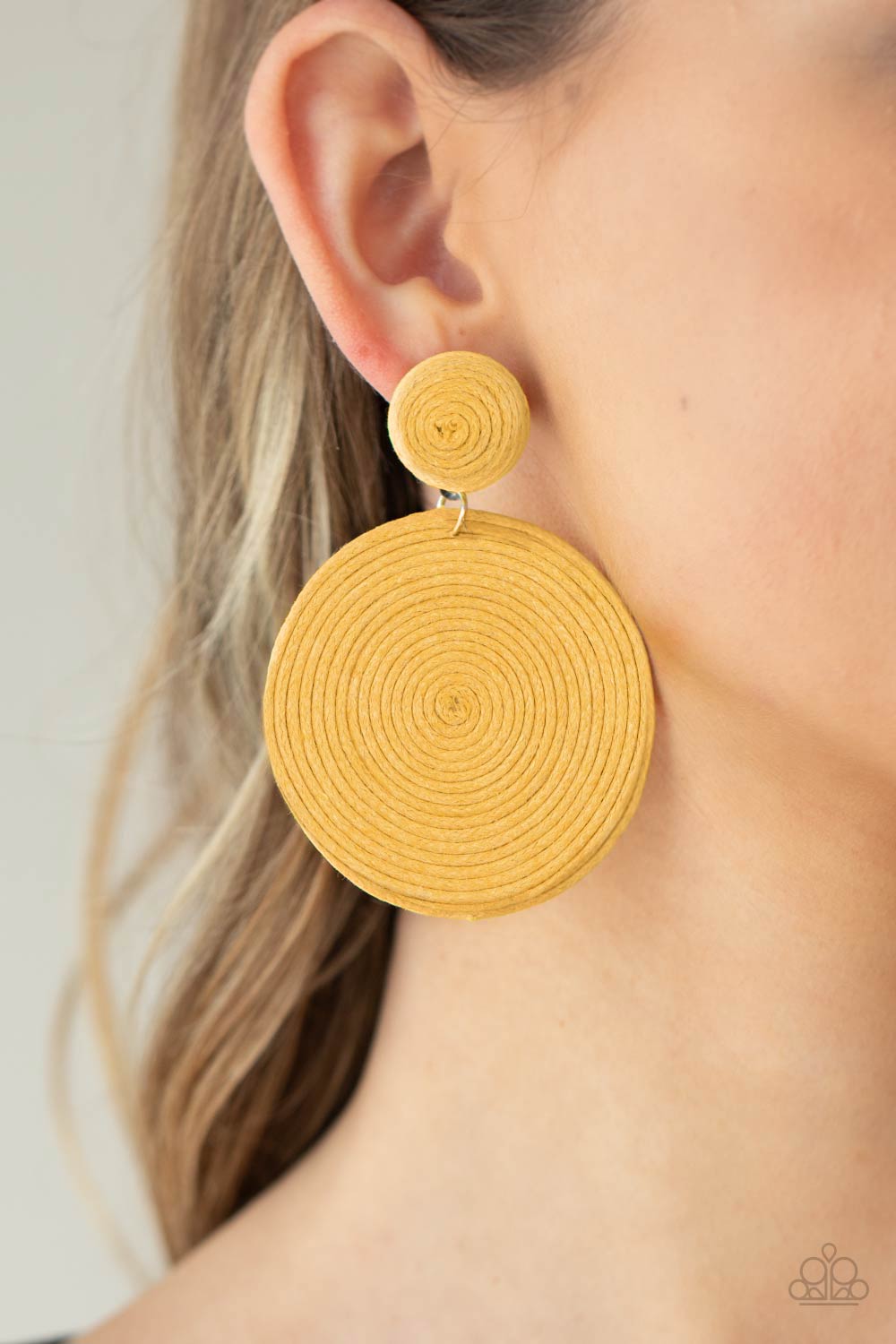 Circulate The Room - Yellow Paparazzi Earring