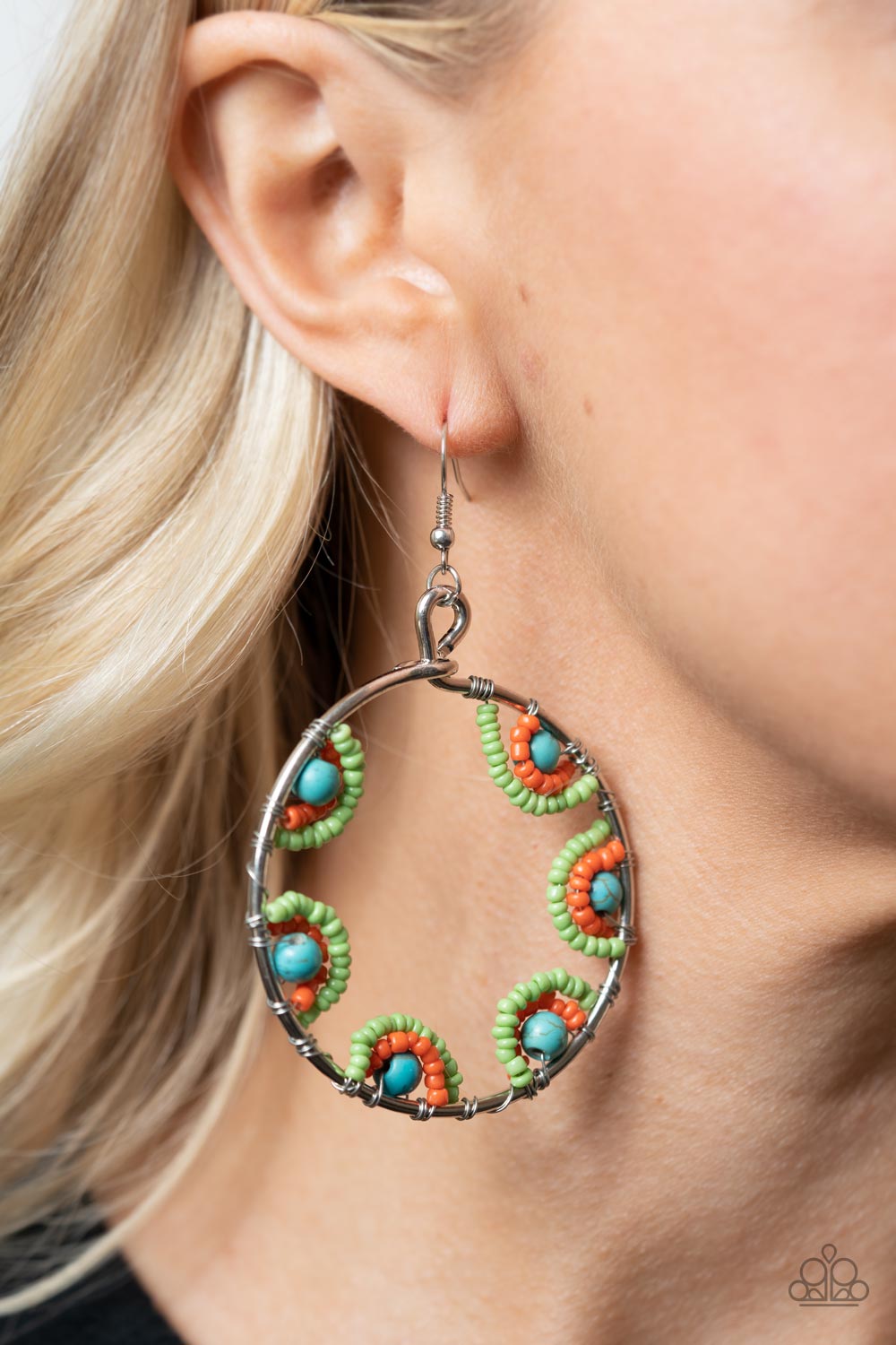 Off The Rim - Multi Paparazzi Earring