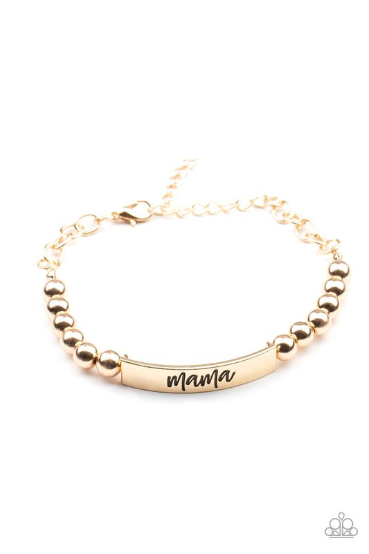 Mom Squad - Gold Paparazzi Bracelet