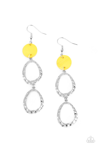 Surfside Shimmer - Yellow Paparazzi Earring