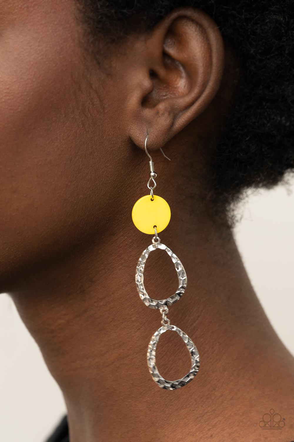 Surfside Shimmer - Yellow Paparazzi Earring