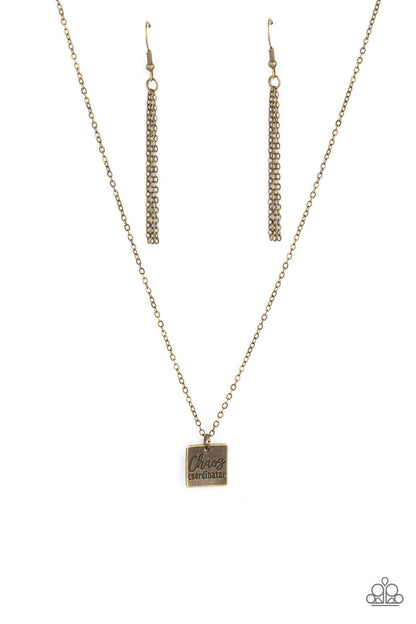 Chaos Coordinator - Brass Paparazzi Necklace