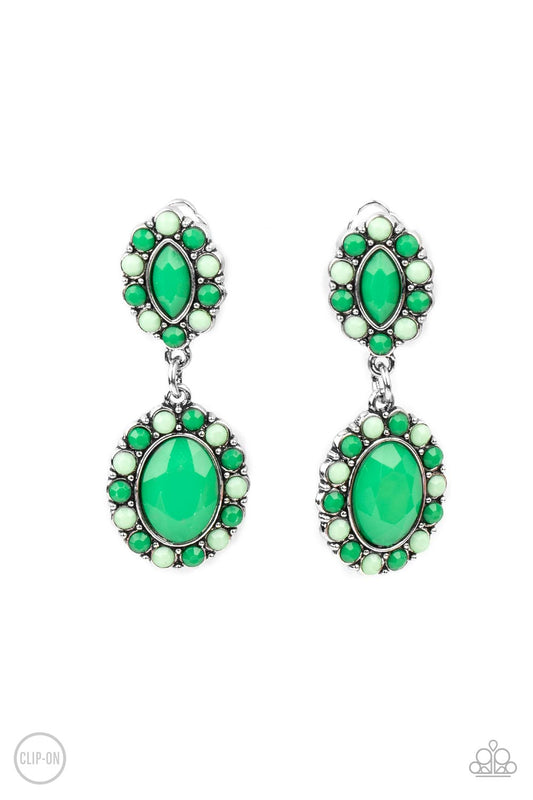 Positively Pampered - Green Paparazzi Earring