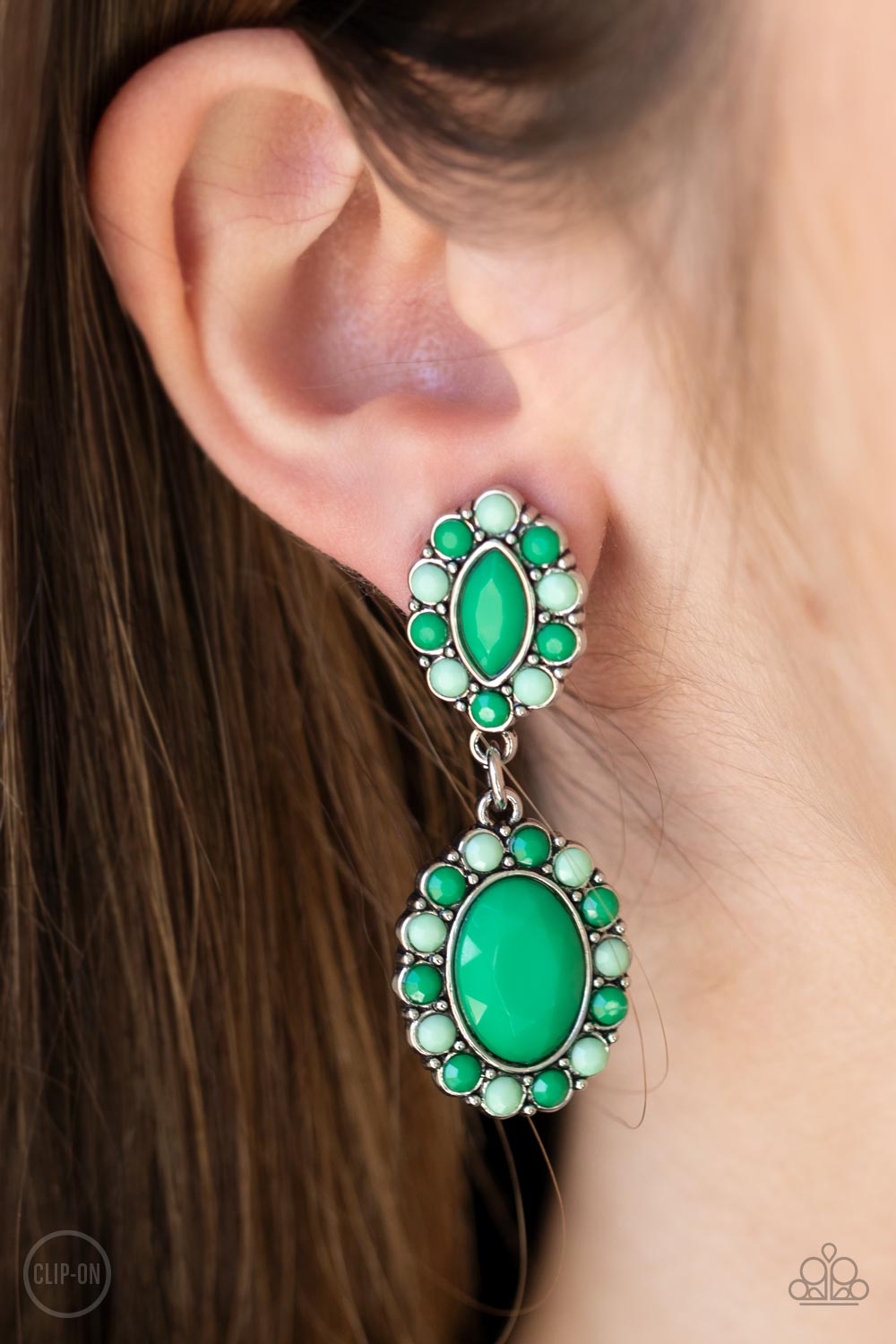 Positively Pampered - Green Paparazzi Earring