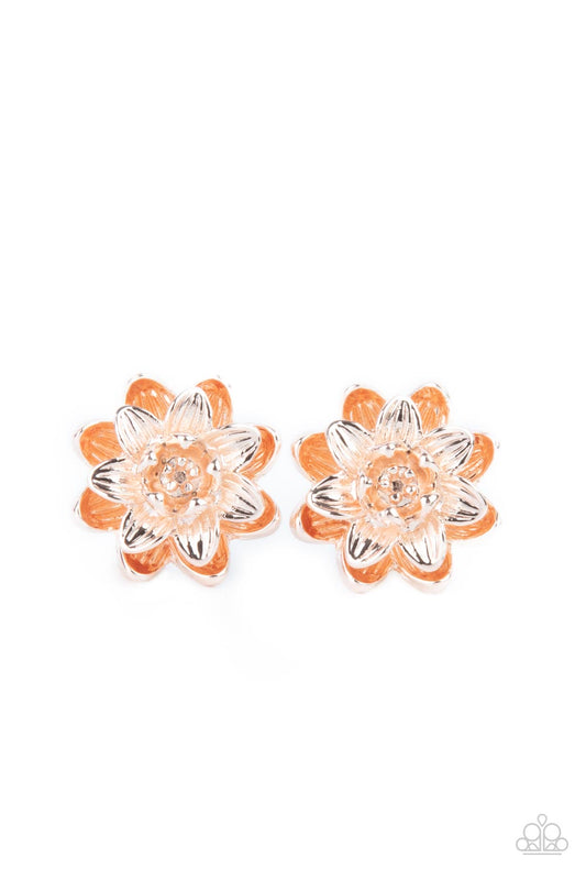 Water Lily Love - Rose Gold Paparazzi Earring
