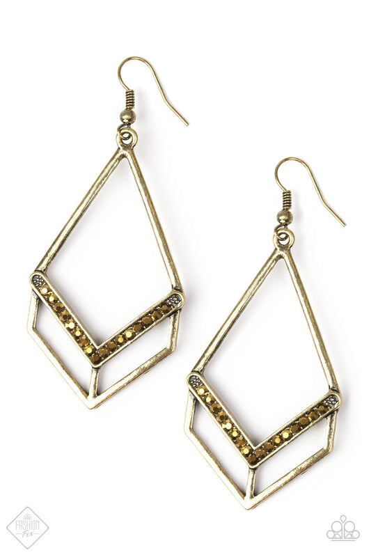 Absolute Alpha - Brass Paparazzi Earring