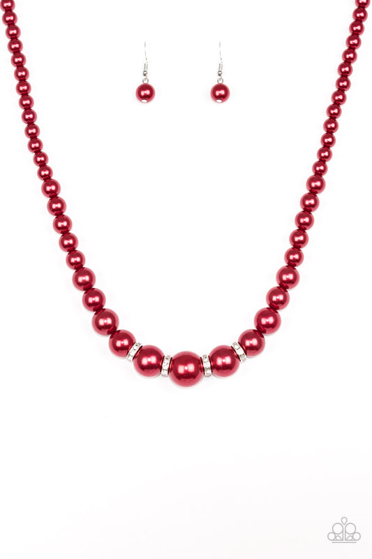 Party Pearls - Red Necklace