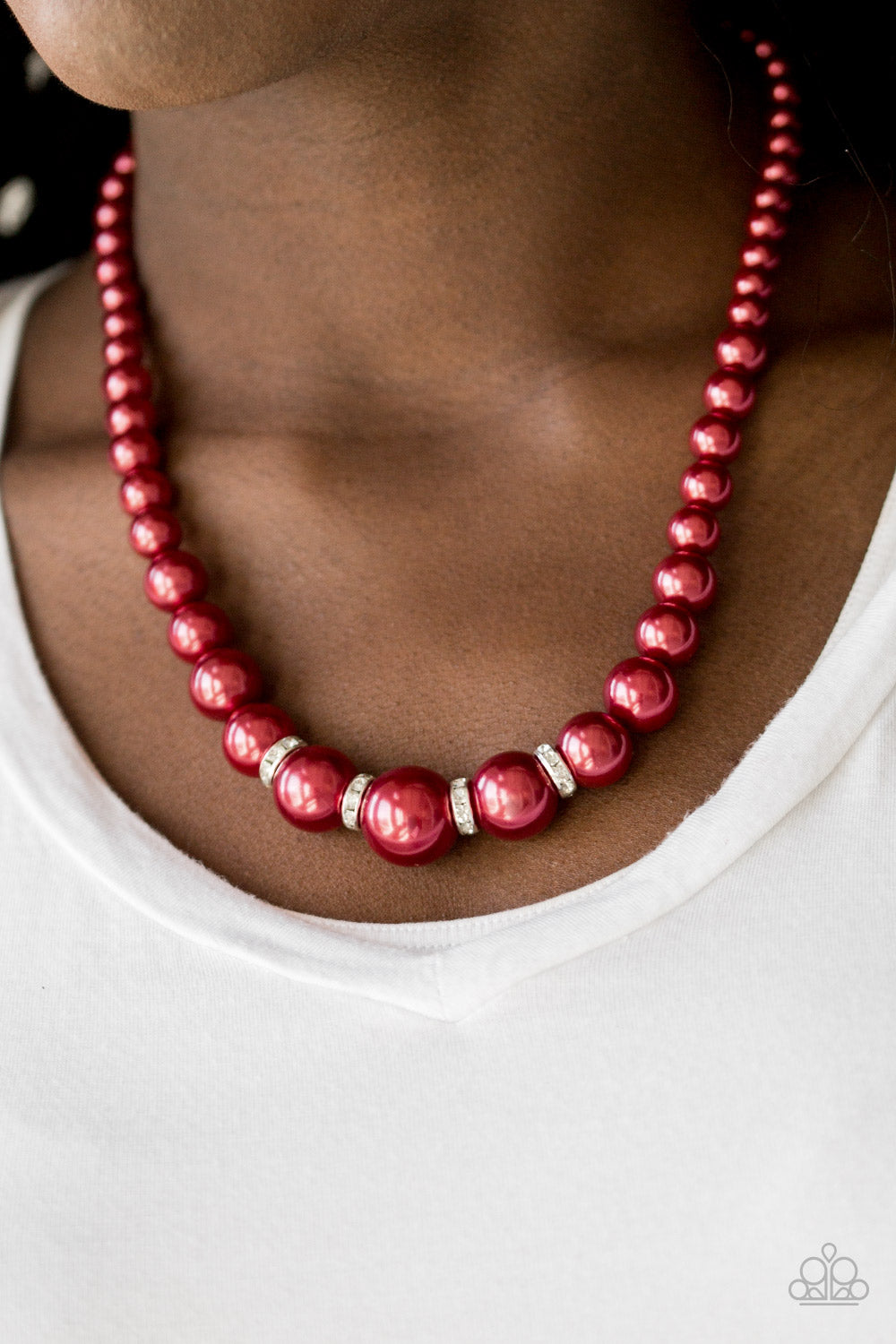 Party Pearls - Red Necklace