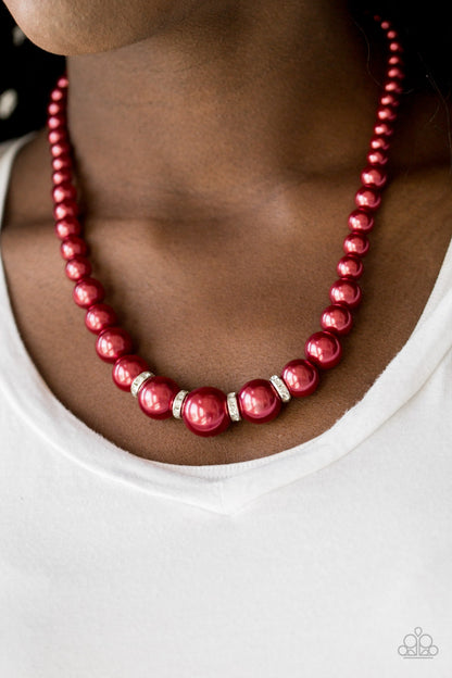 Party Pearls - Red Necklace