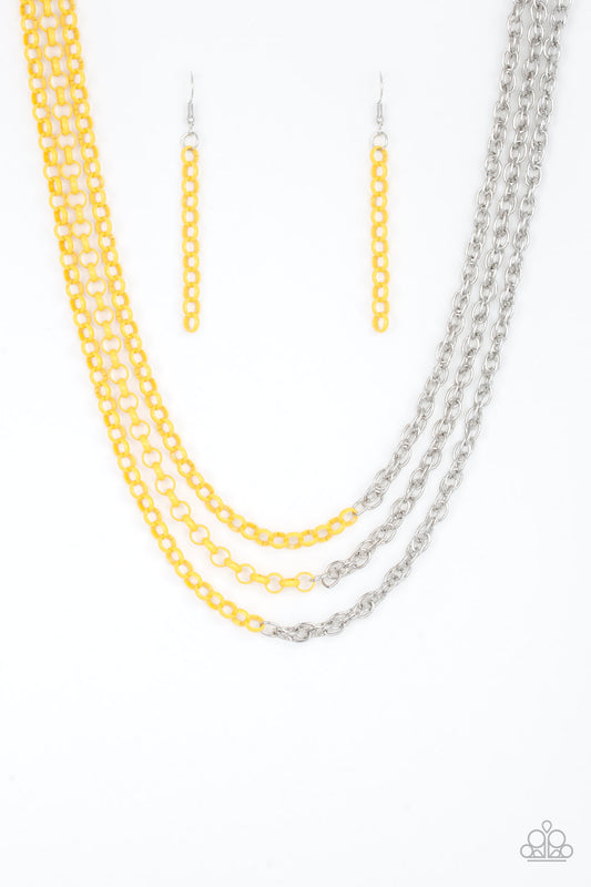 Turn Up The Volume - Yellow Paparazzi Necklace
