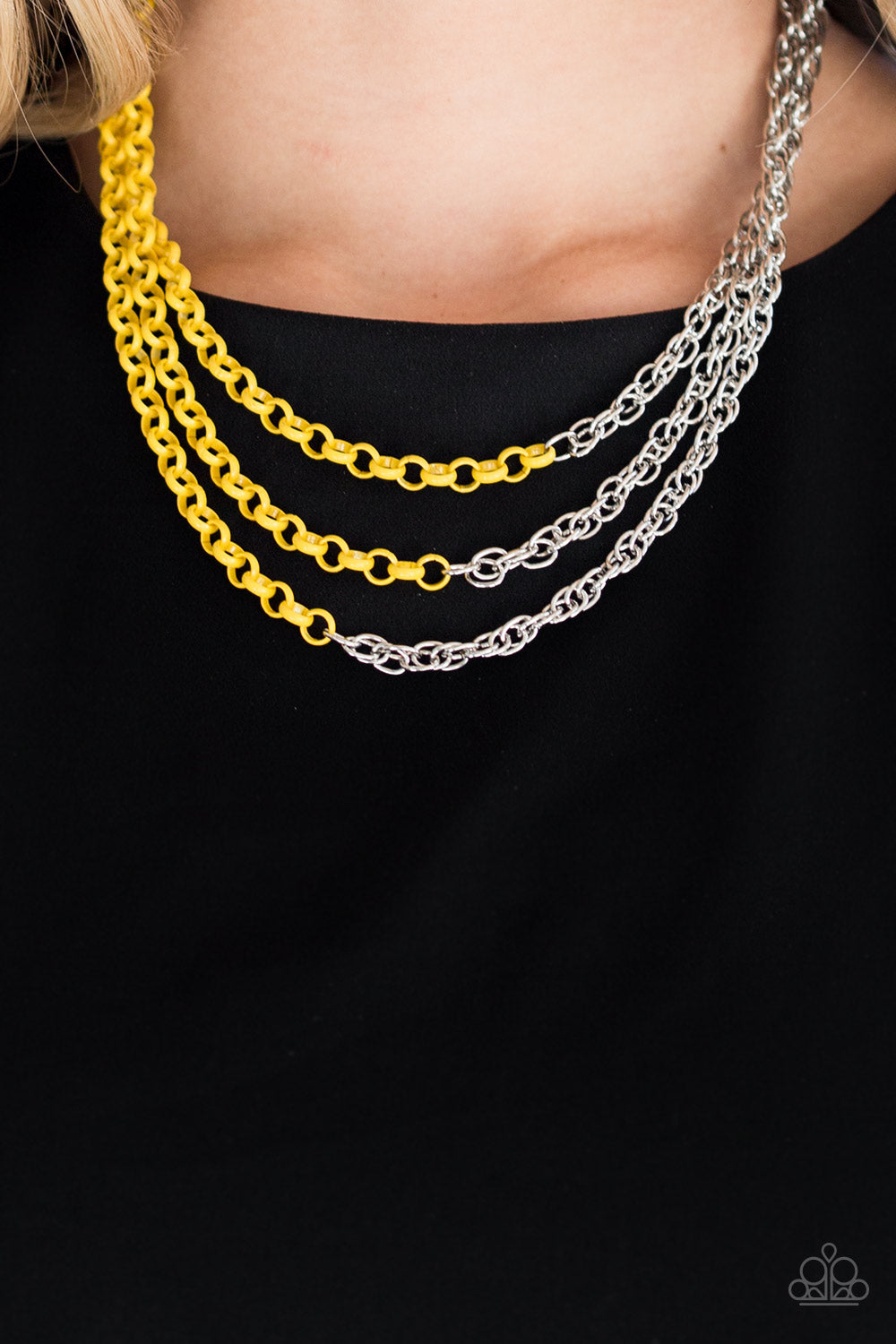 Turn Up The Volume - Yellow Paparazzi Necklace