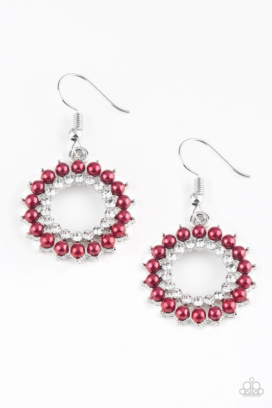 Wreathed In Radiance - Red Paparazzi Earring