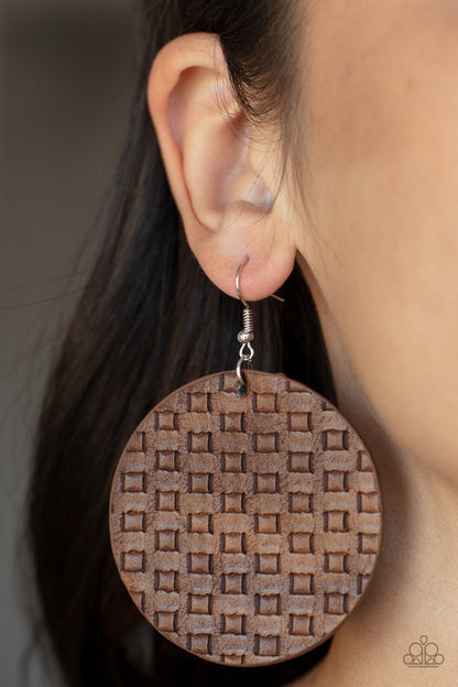 WEAVE Me Out Of It - Brown Paparazzi Earring